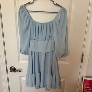 Light Blue Off-Shoulder Mini Dress
